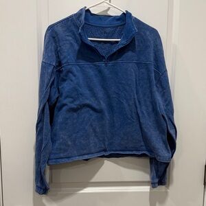 Blue Quarter-Zip Pullover